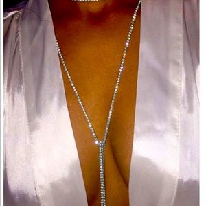 lovely long rhinestone necklace